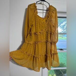Love Colette Yellow ruffled dotted dress